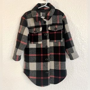 Gap Kids Buttom Up Shirt/Jacket, Red/Black/Gary Paid, Toddler 4T